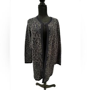 Talbots Black and Gray Floral Women's Sweater